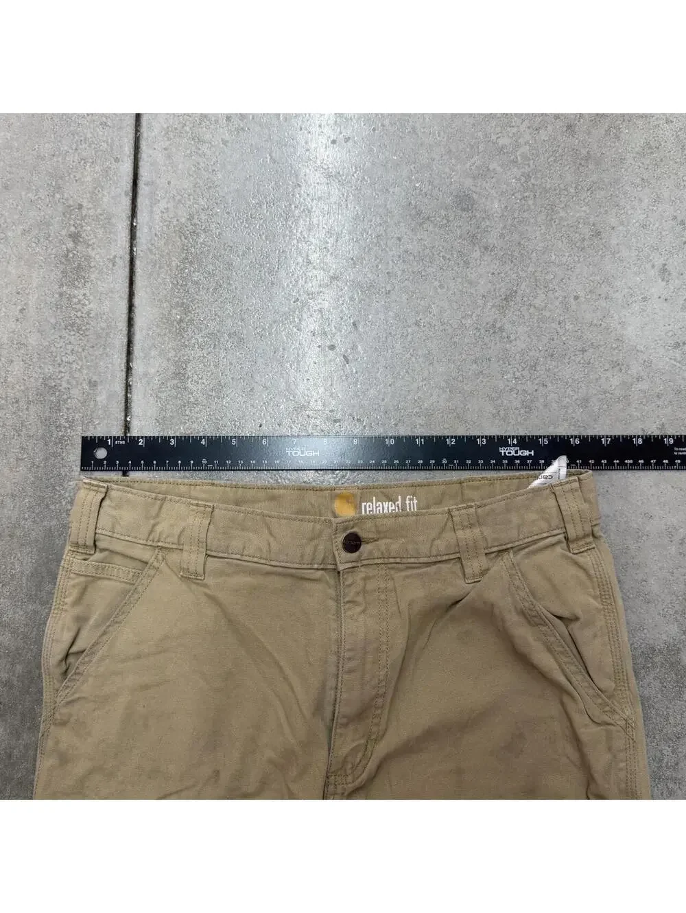 vintage carhartt beige relaxed baggy fit cargo pants size 34 x 36
